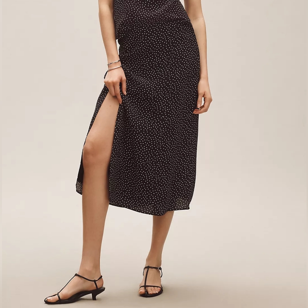 The Lille Side-Slit Midi Skirt by Maeve